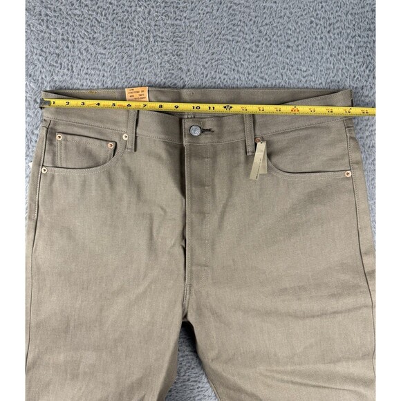 Levi's Men's 501 Original Shrink to Fit Jeans Men’s 38x32 Khaki Tan Button Fly - Picture 6 of 11